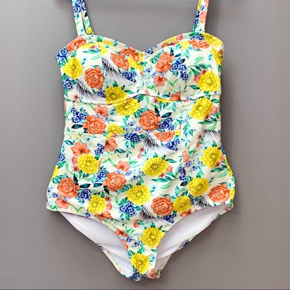 Torrid Floral Wings One Piece Bathing Suit, 1X. - Picture 2 of 10